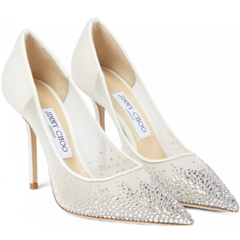 周仰杰（Jimmy Choo） Love 100水晶綴飾高跟鞋 P00665867 白色 42 CN 42