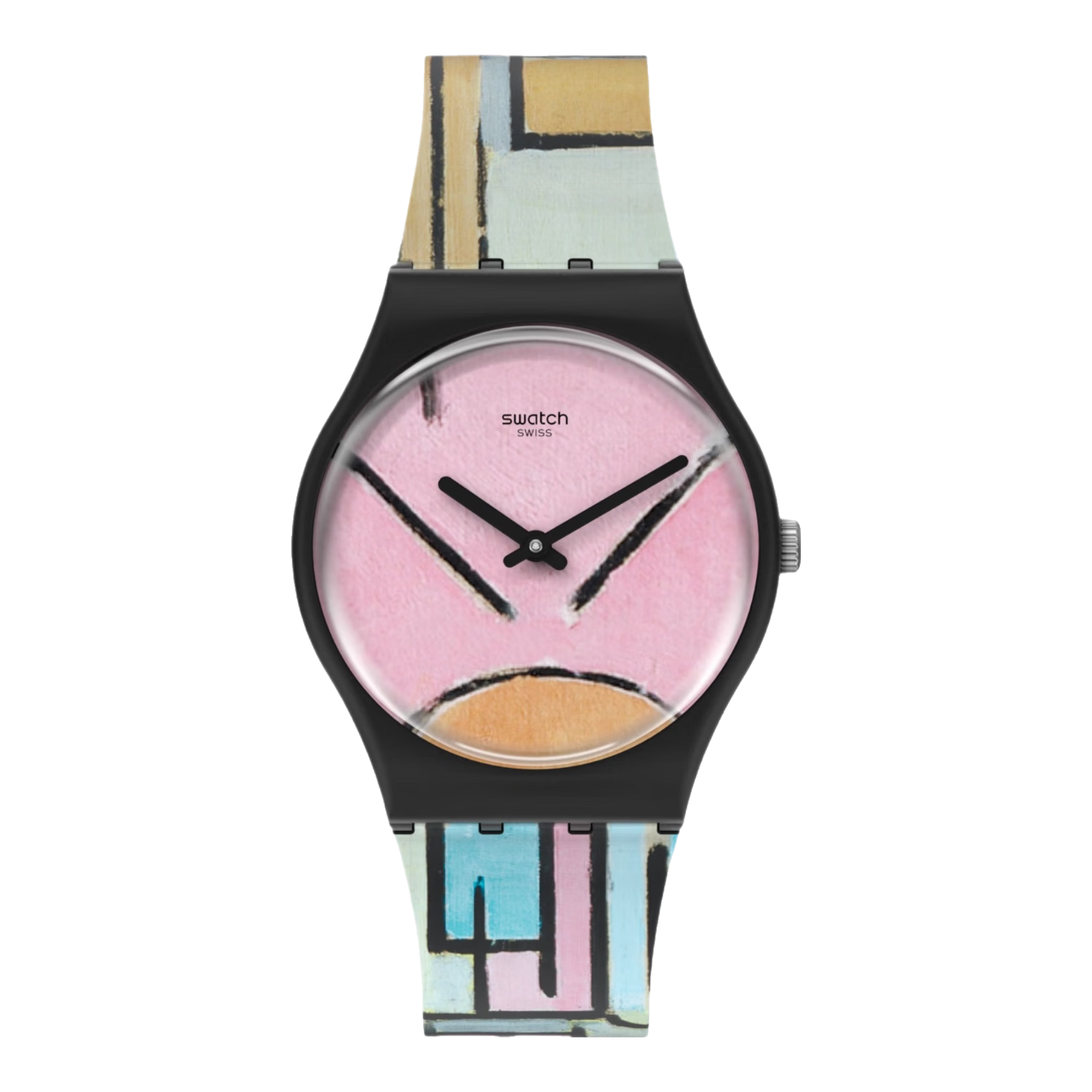 斯沃琪(Swatch)MoMA合作款藝術(shù)禮盒星空紐約瑞士手表情侶防水表情人節(jié)禮物 《橢圓的彩色平板》GZ350