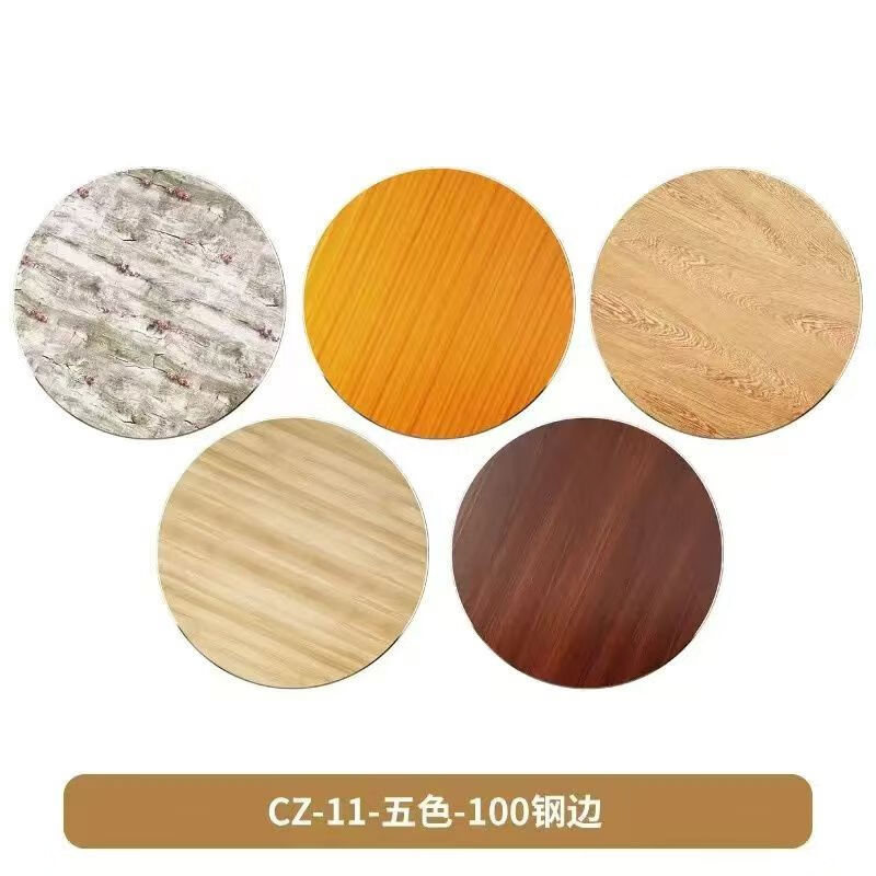 古木鑫实木圆桌现代简约家用小户型吃饭圆桌子大排档圆桌酒店饭店旋转桌 1.8米胡桃色圆桌+玻璃转盘+桌架