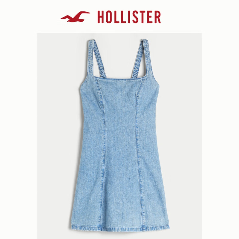 HOLLISTER25春季新款美式辣妹性感露背吊帶連衣裙女裝KI359-5033 青年布 S (165/88A)標(biāo)準(zhǔn)版