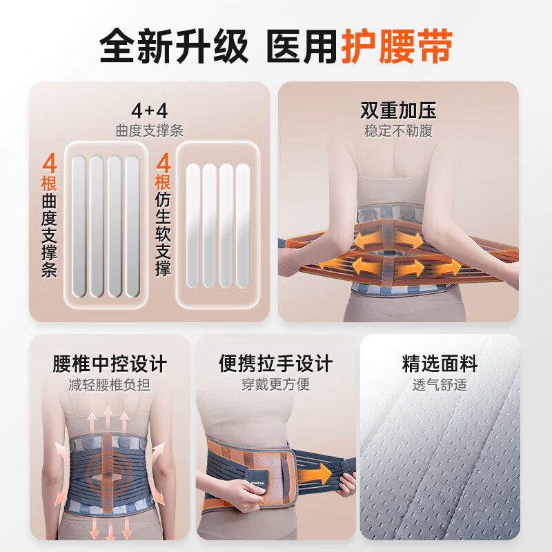 鱼跃(Yuwell)医用护腰带腰间盘劳损腰椎突出腰肌疼男女专业固定透气腰托46705
L码