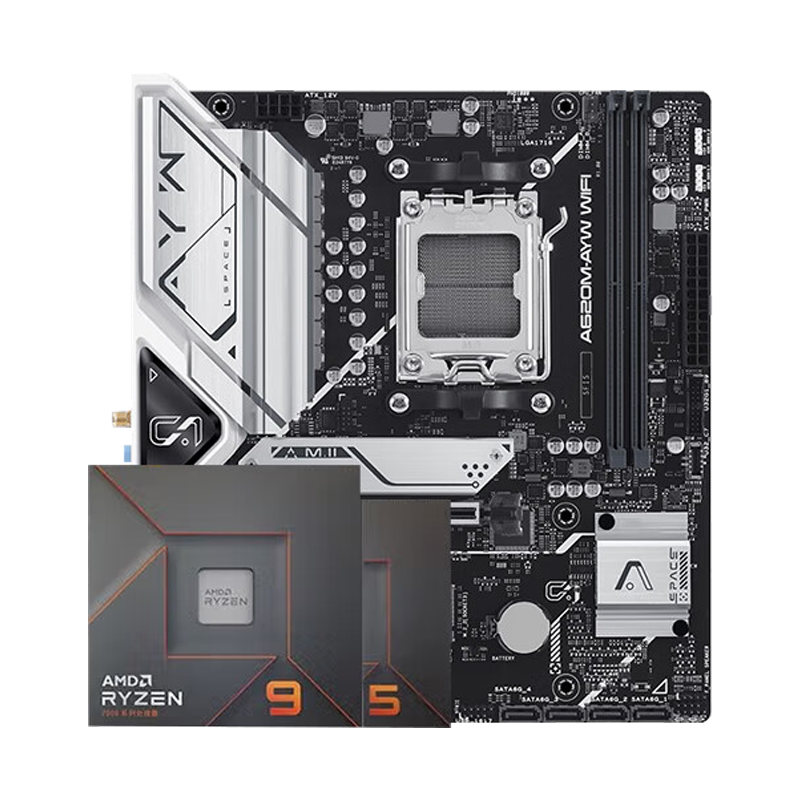��˶��ASUS��B650/B850�����AMD�ߴ�����7500F 7800X3D 9800X3D CPU������װ ��U��װ ��˶ A620M-AYW WIFI AMD ɢƬ R5 9600X