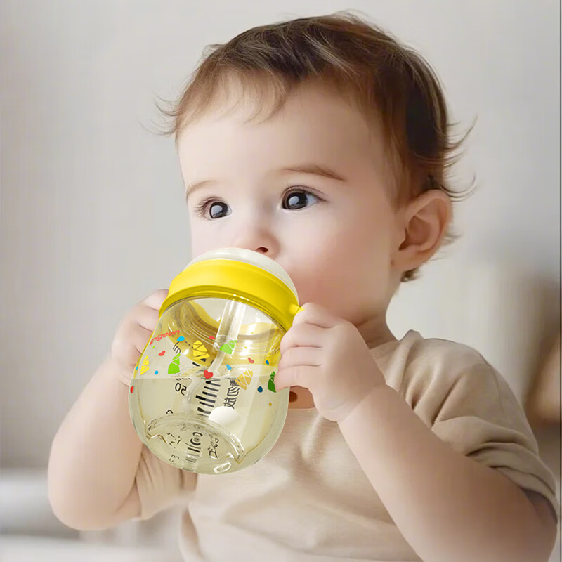 贝亲水杯 儿童牛奶杯 宝宝喝水喝奶学饮熊猫杯 PPSU直饮奶瓶吸管杯  熊猫吸管杯 300ml （7个月+）