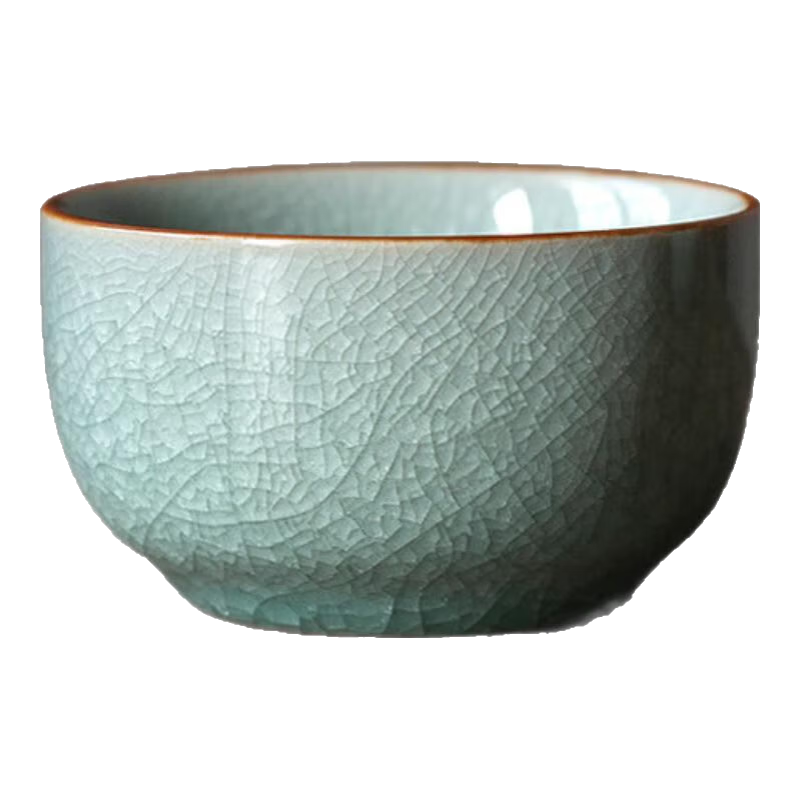 汝道汝窯主人茶杯品茗杯陶瓷冰花開片個人專用冰裂茶盞功夫茶具茶碗 冰片汝窯靜心杯100ml