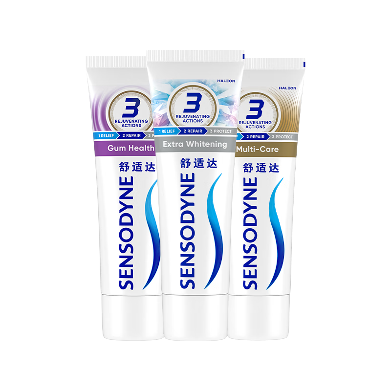 SENSODYNE 舒适达 美白抗敏感防蛀保护牙龈牙膏330g（100g×3+旅行装30g×1）