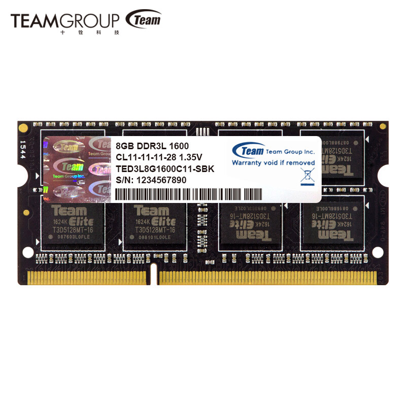 十铨（Team） 8GB DDR3 1600频率 笔记本内存条 低电压版