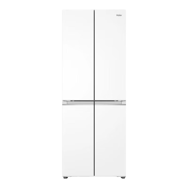 海尔（Haier）小红花系列418升594mm专业超薄零嵌十字四开门T型家用冰箱一级能效70cm宽 变频风冷无霜 594MM超薄机身-黑金净化-底部前置散热