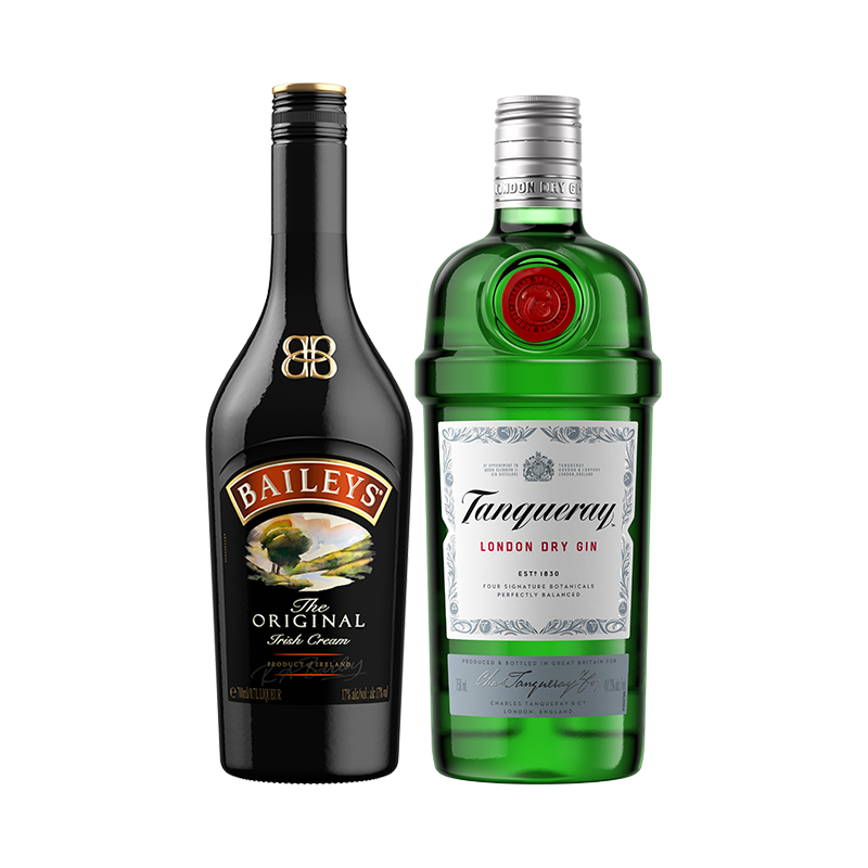 百利（Baileys）甜酒力嬌酒原味500ml+添加利倫敦金酒750ml 調(diào)酒基酒