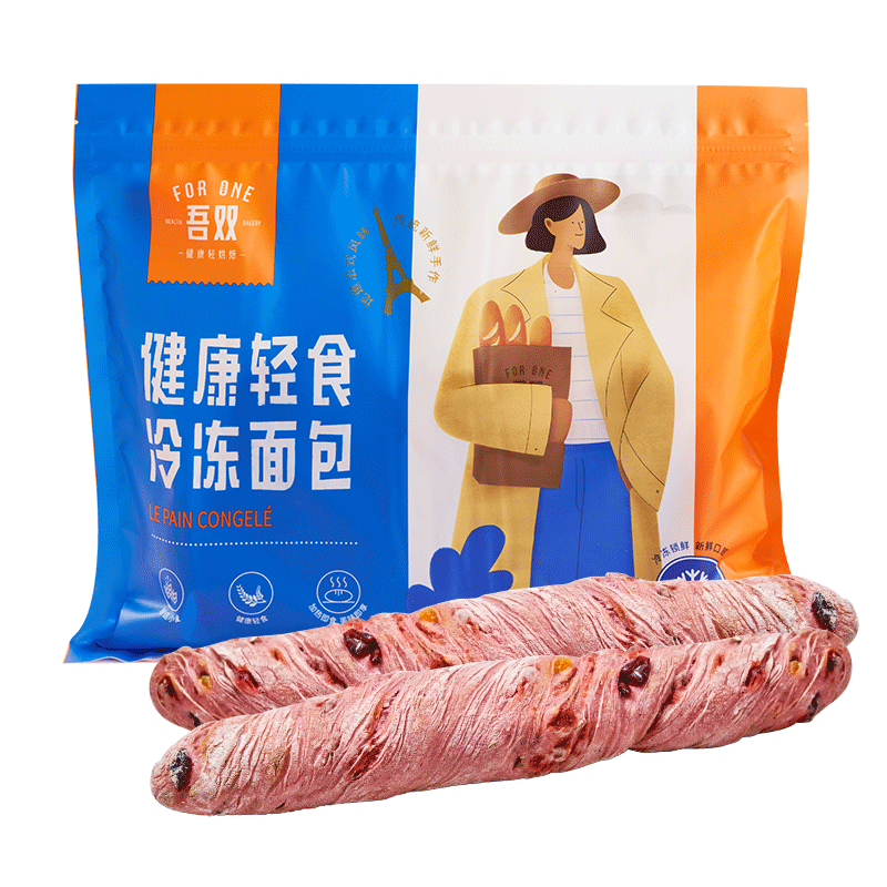 吾雙面包莓果能量棒560g 餐點(diǎn)全麥面包歐包冷凍面包烘焙烘焙即食
