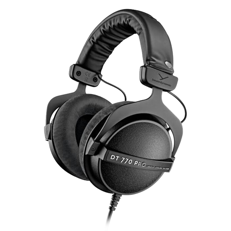 beyerdynamic拜亚动力/拜雅 DT770PRO DT770PROX 系列高解析专业录音监听头戴封闭式发烧电钢吉他有线耳机 DT 770 Pro 80欧 黑色限量版【官保2年】