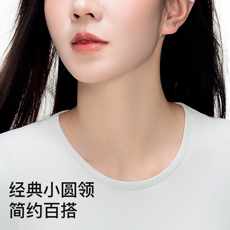 曲线主义短袖T恤女修身显瘦内搭上衣圆领百搭打底衫 黑色 M 码