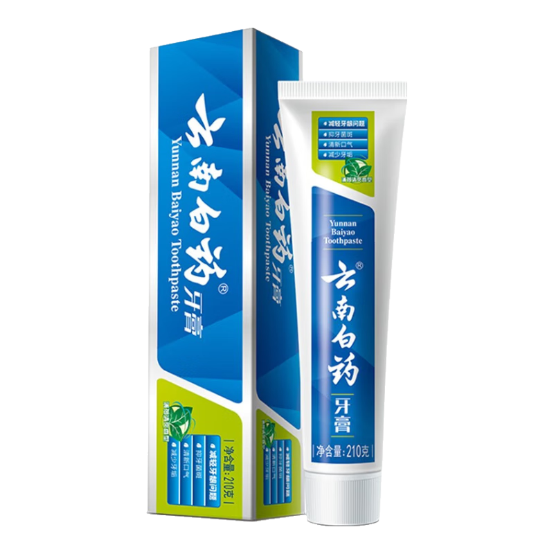 云南白药【采销推荐】经典薄荷护龈牙膏 改善牙龈问题 祛牙垢清新口气210g