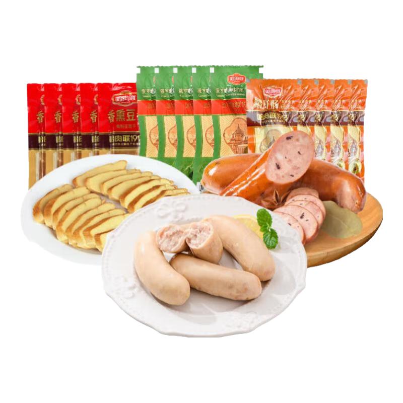 哈肉聯(lián) 正宗哈爾濱紅腸 鵝肝腸 東北特產(chǎn)熟食鵝肉腸 即食熟食 實惠組合850g