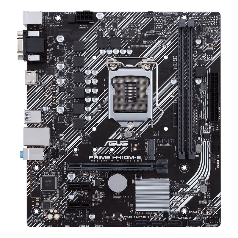 华硕 PRIME H410M-K 台式机电脑游戏主板 支持I3 10100/10100F PRIME H410M-E单板