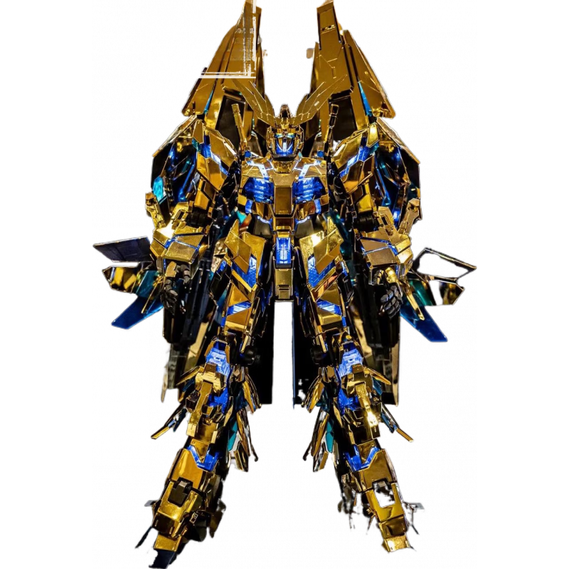 語森憶大班6642S:MG:電鍍菲尼克斯:獨(dú)角獸三號(hào)機(jī)拼裝模型玩具 MG菲尼克斯NT帶馬尾 可暴甲+軍步 模型+【燈組】+工具11件套