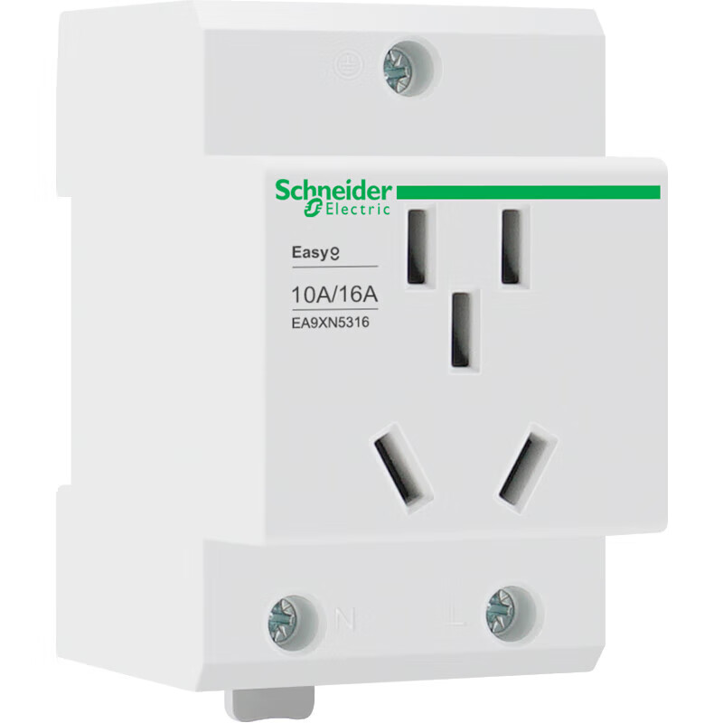 施耐德(Schneider)施耐德电气 导轨插座,Easy9, 16A, 2P+E, 250V AC EA9XN5316
