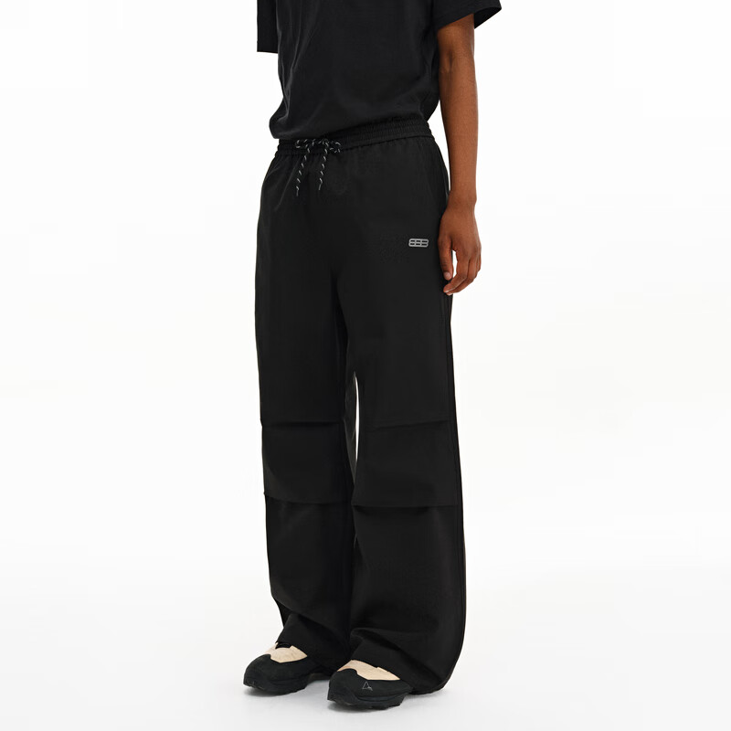 FPA潮牌美式新款防泼水直筒印花户外运动休闲潮流伞兵裤男款 黑色 S