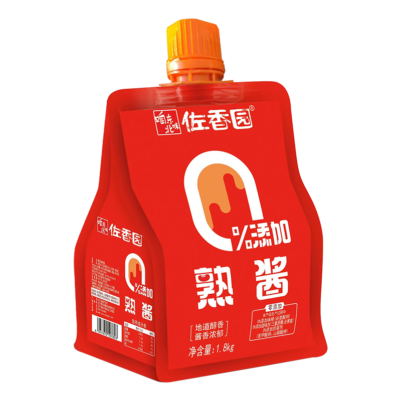 佐香園佐香園熟醬1800g【0添加】黃豆醬 東北大醬豆瓣醬 非轉基因大豆
