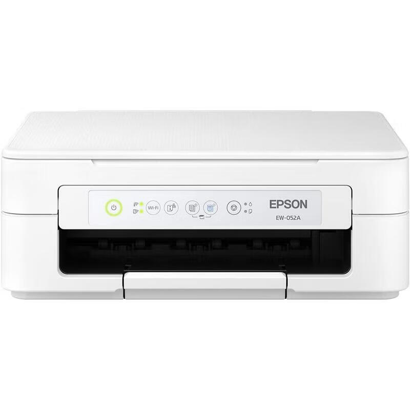 愛(ài)普生（EPSON）【JD物流日本直郵】A4彩色噴墨打印機 打印復印掃描一體機 學(xué)生家用錯題作業(yè)打印機【需變壓器】 EW-052A【白色 A4打印機】 官方標配
