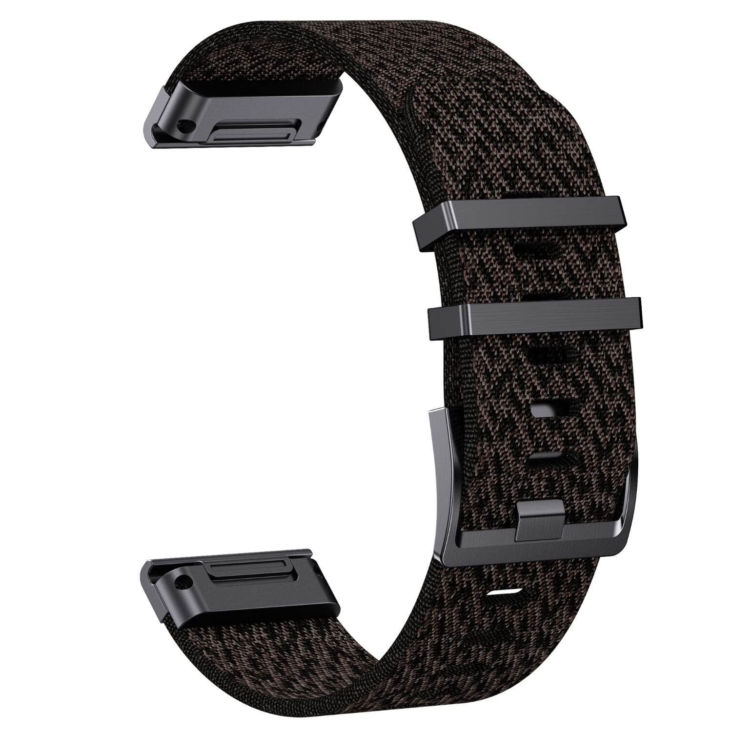 ENDUROBAND适用于佳明fenix8/7X/6X飞耐时5Xfenix3原装尼龙快拆表带提花表带手表替换带 黑色提花-黑色钢扣 佳明22mm接口
