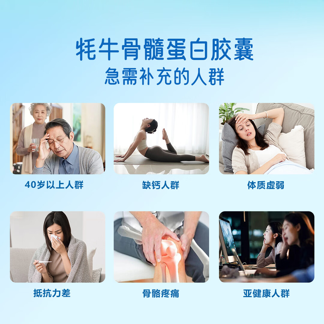 佳信佰王中华牌牦牛骨髓蛋白胶囊 补充骨营养关节疏松骨痛中老年长辈送 120粒1瓶