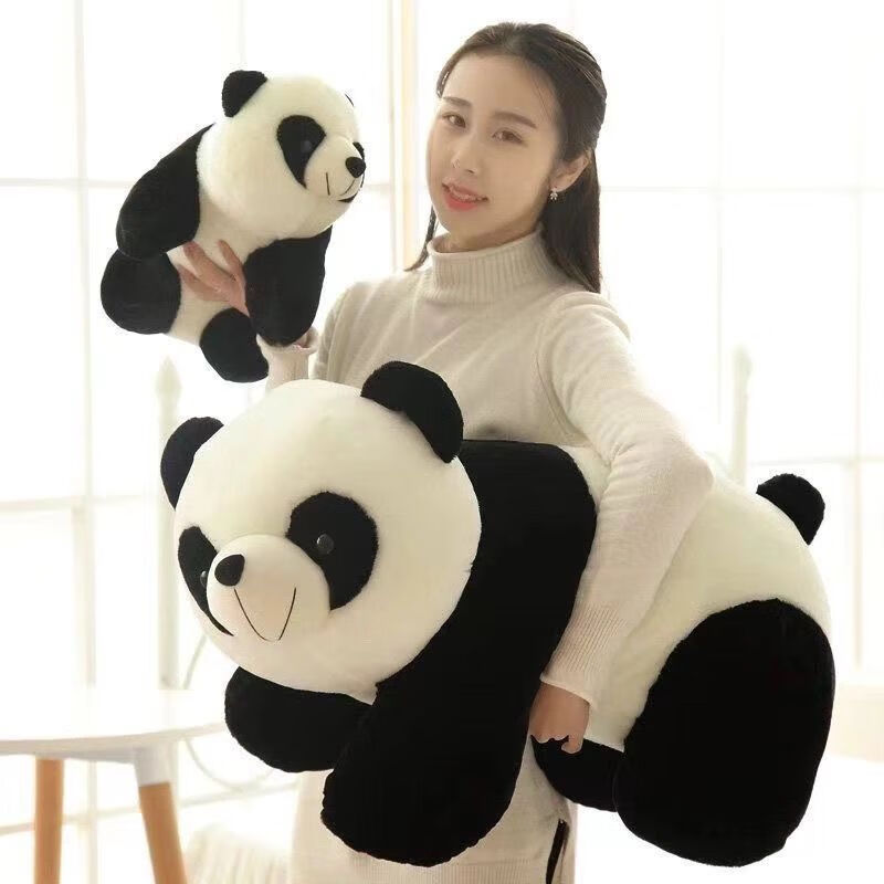梵達(dá)森（FAN DA SEN）可愛布娃娃仿真成都大熊貓毛絨玩具國(guó)寶公仔睡覺抱枕小號(hào)玩偶女孩 趴熊貓【國(guó)寶】 長(zhǎng)度42（毛絨Q款趴熊貓）3D立體版型
