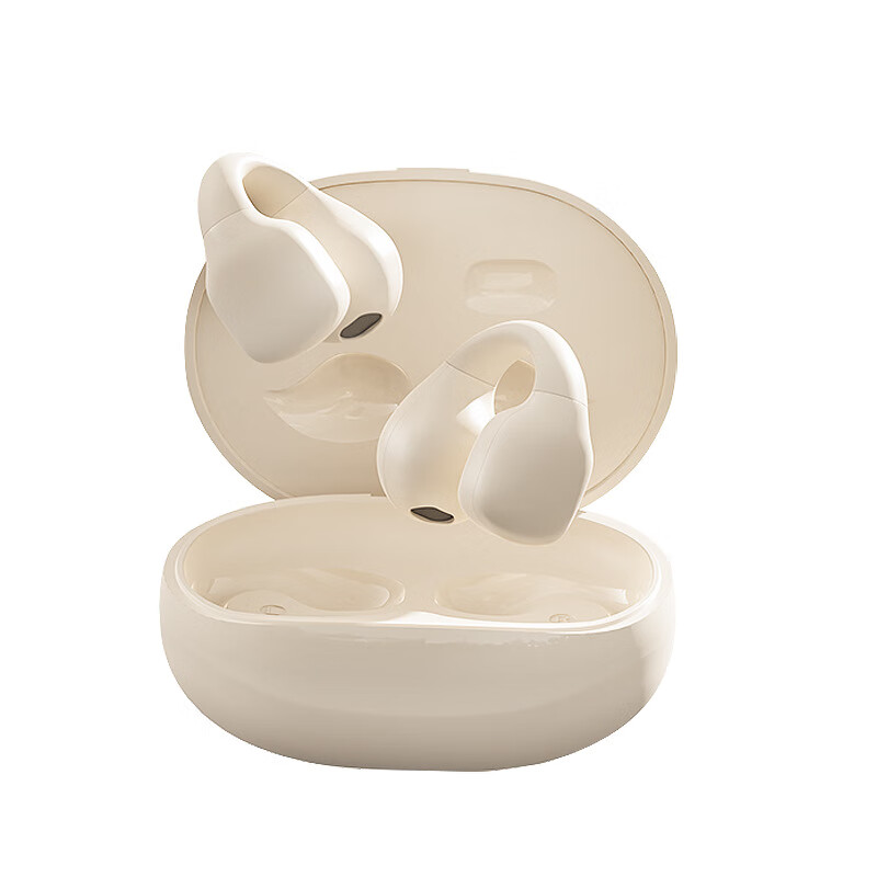 兰士顿舒适无痛便捷聆听兰士顿TS03Pro耳夹式蓝牙耳机打造个性音乐 米白色