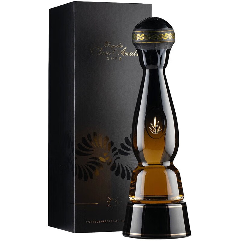 JiTu墨西哥进口 克斯阿苏尔洋酒Clase Azul 克斯阿苏尔龙舌兰特其拉 金色gold750mL1瓶