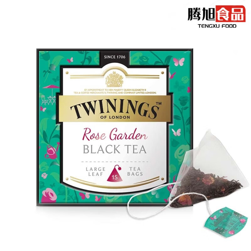 川寧(TWININGS)Twinings大葉白金之幽香玫瑰花紅茶三角袋泡茶包進(jìn)口下午茶飲