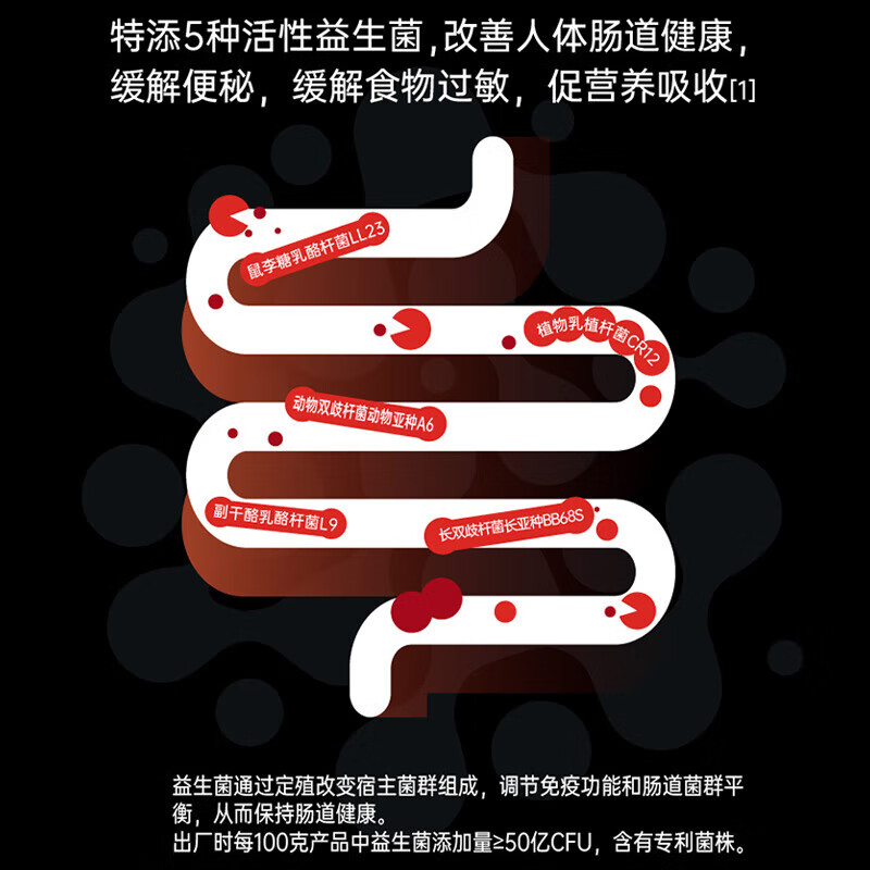 六星（SIXSTAR）肌肉科技益生菌乳清蛋白粉浓缩分离水解便携袋装搭配健身键肌运动 复合蛋白粉1磅【乳酸菌风味】