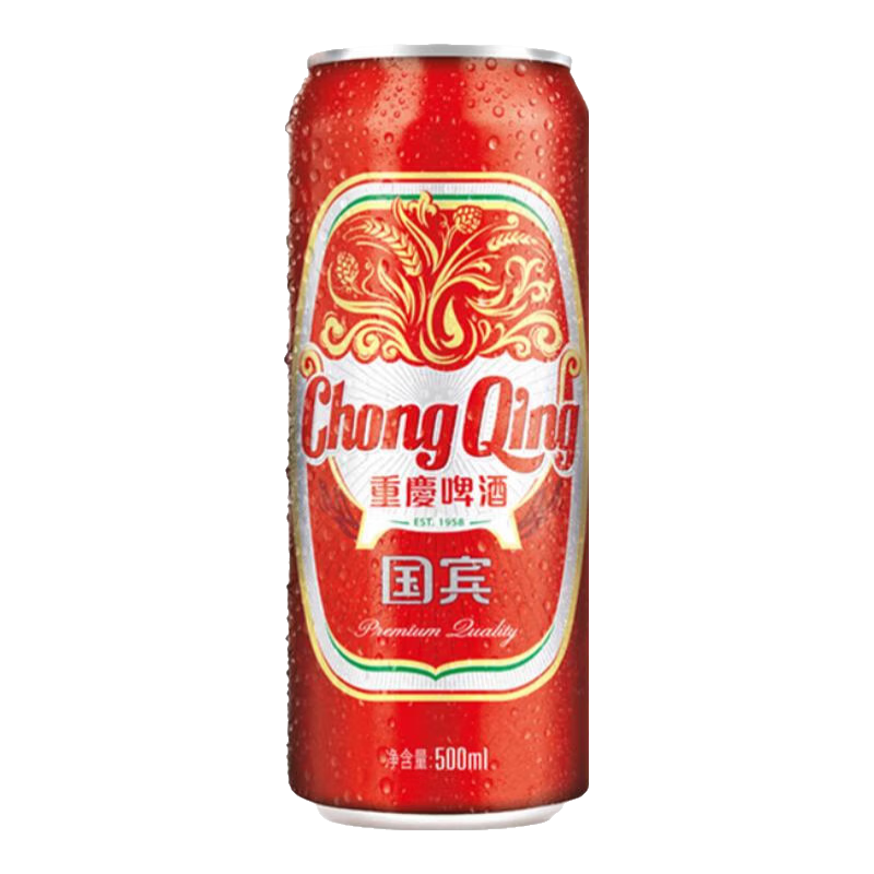 重慶啤酒國賓500mL*12罐 整箱裝拉格啤酒 麥香濃郁口感醇正 【國賓】 500mL 12罐