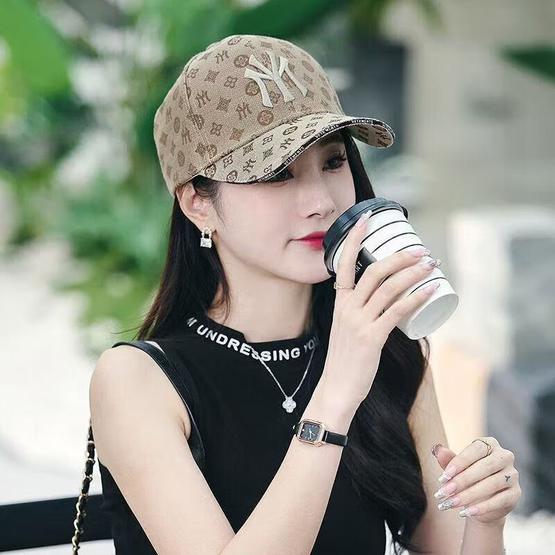 梵美琳帽子男女春秋新款棒球帽時(shí)尚潮百搭韓版鴨帽舌戶外運(yùn)動(dòng)夏季遮陽帽 棕色 均碼 可調(diào)節(jié)