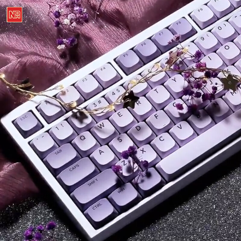 NDNH三模MAC无线蓝牙超薄矮轴屏幕全铝办公客制化not defined 键盘 ND75LP紫藤220目阳极RGB矮轴 三模