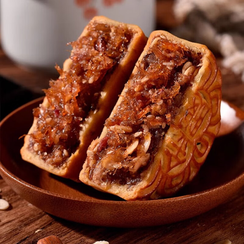 心粤莲广式火腿五仁月饼中秋节传统散装月饼糕点伍仁节日 【150克*4枚