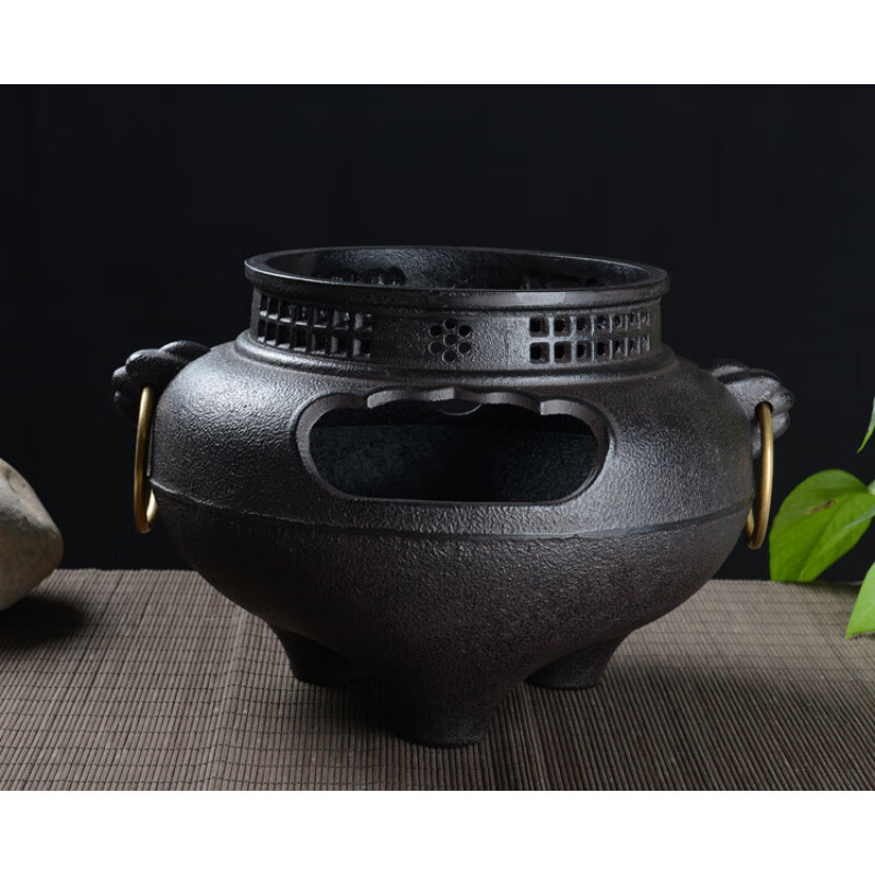胖東來品質火缽煮茶器鬼面風爐鑄鐵爐炭火鐵壺爐室內日本款式風釜 單炭爐 1L以上
