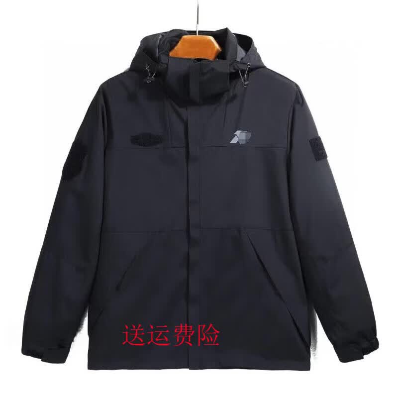 际华通瑞冲锋衣 23式三合一可拆卸 防水防风带全套魔术贴两件套男女同款 黑色（不含佩饰） 2xl  身高170-175体重145-160