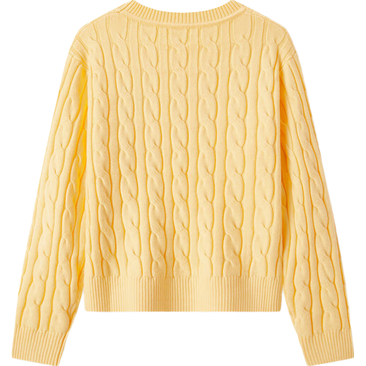 森馬（Semir）森柔毛衫|毛衣女絞花溫柔寬松2024冬圓領(lǐng)刺繡套頭衫109724107002