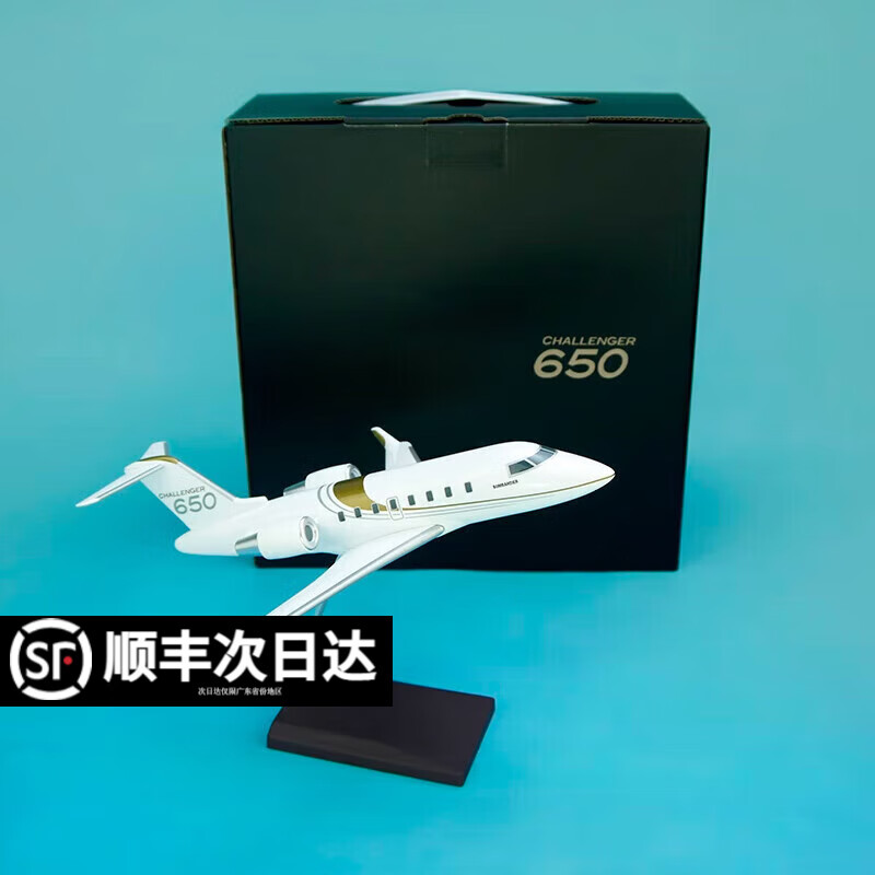 猎瑞庞巴迪挑战者650公务机模型1:100仿真私人飞机收藏摆件