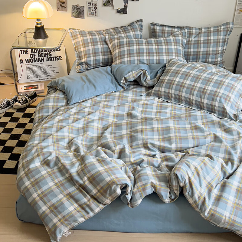 多兰诗（Duolanshi）磨毛四件套 小清新ins卡通田园花卉床上用品套件 帝威时代 2.0米 床单款 被套200*230