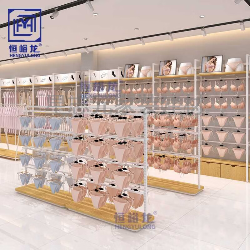 YWZR【折扣價】鋼木邊柜服裝內(nèi)衣內(nèi)褲襪子貨架多層衣柜飾品超市展 三組棉衣組合;
