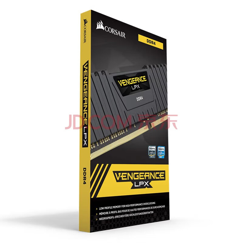 美商海盗船海盗船（USCORSAIR）32GB(16G×2)套装 DDR4 3600 台式机内存条 复仇者LPX系列 游戏型 3600MHz
