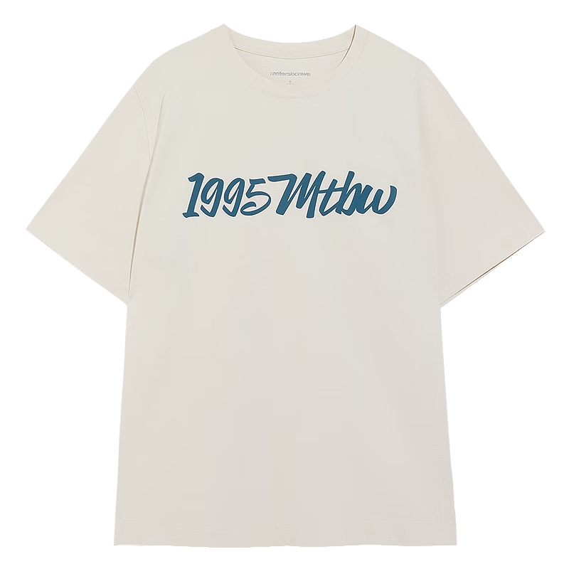 美特斯邦威【防晒】短袖T恤男新款宽松透气印花情侣t恤 白色 L 175 96A