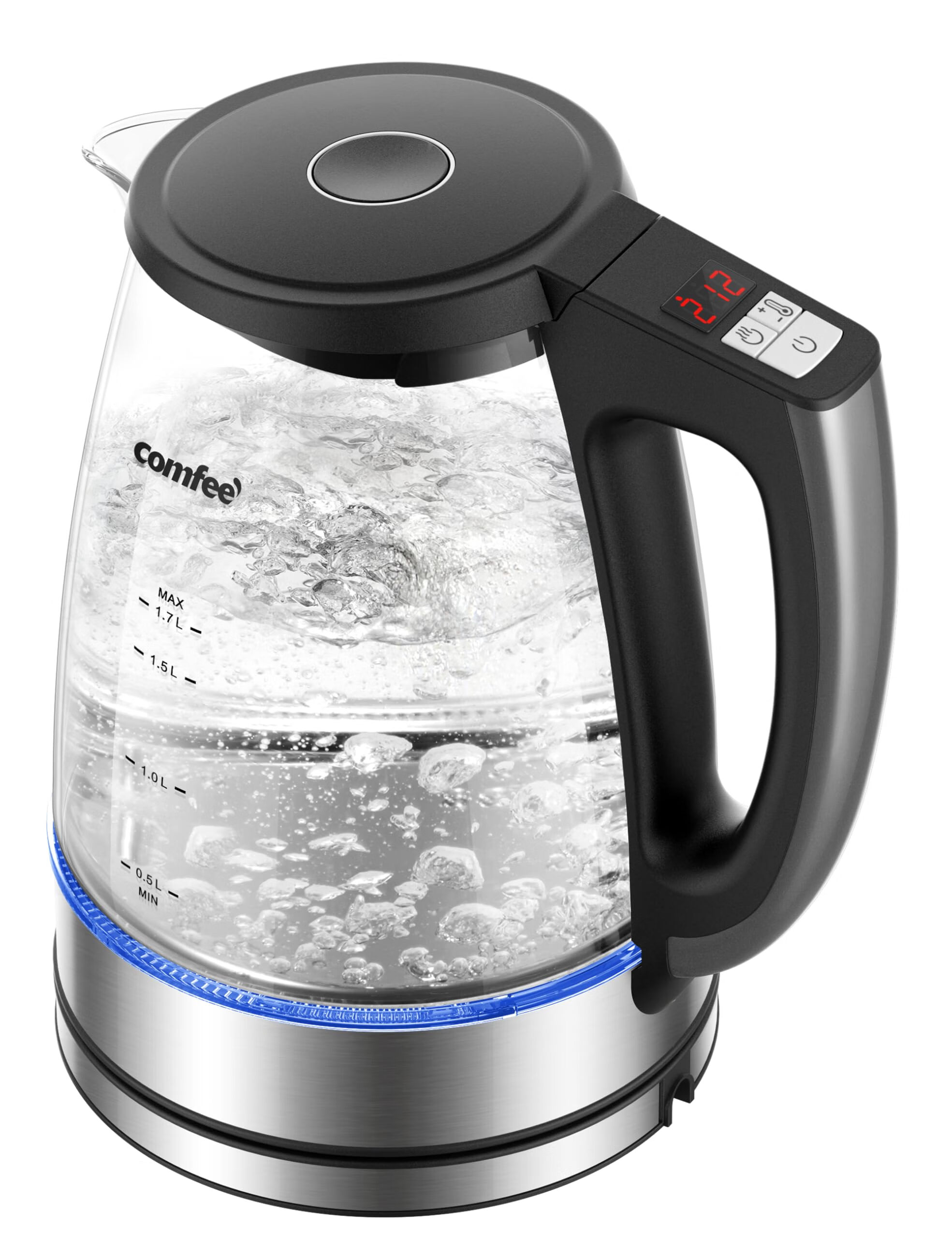comfee 1.7L玻璃电水壶 6档温控 快速加热 防干烧 需要变压器