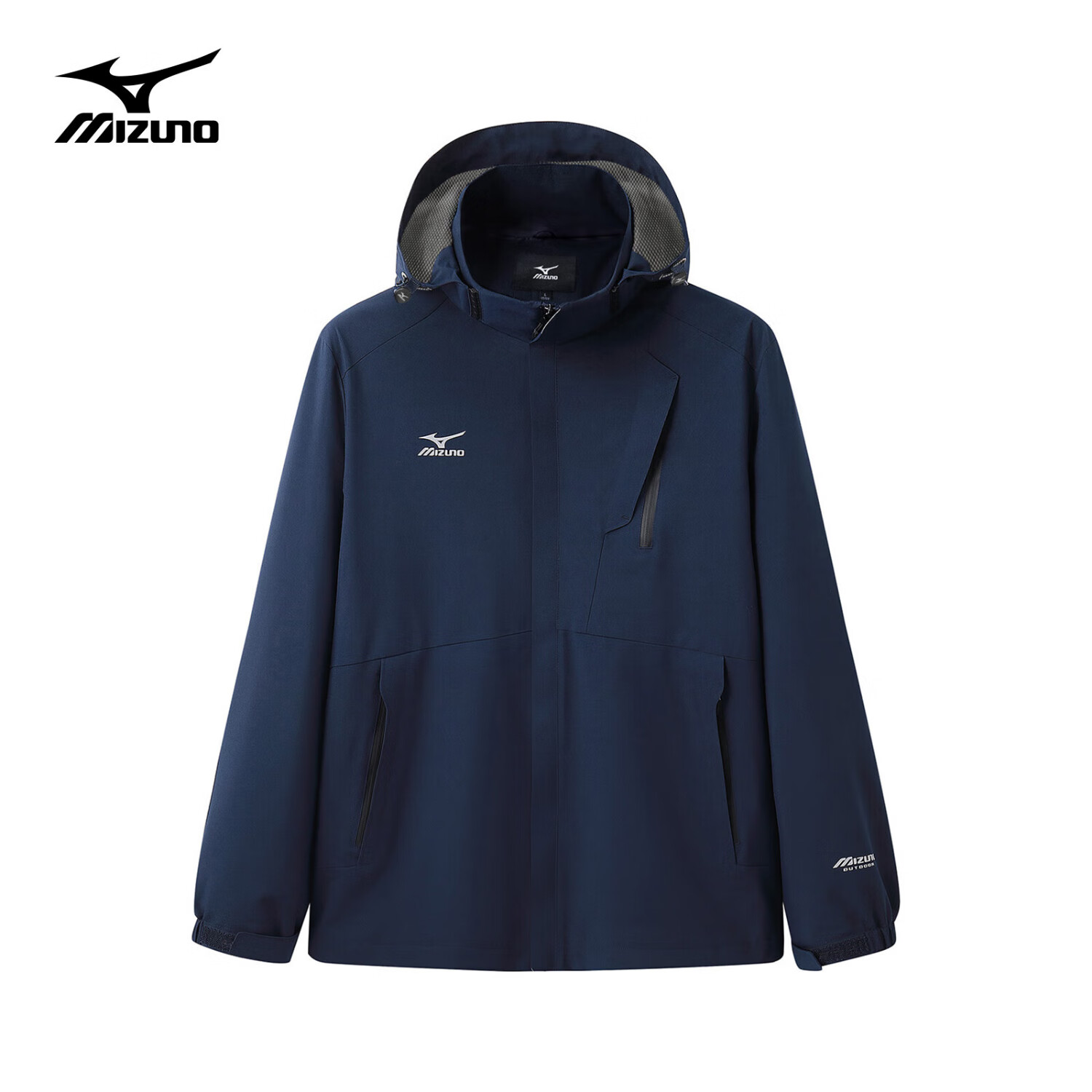 美津浓户外夹克男男春秋防风外套 深蓝 2XL