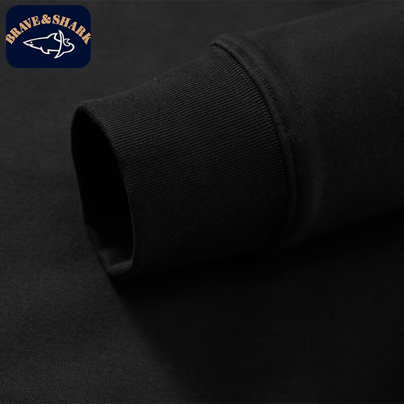 勇士鲨鱼（BRAVE&SHARK）刺绣款加绒卫衣秋冬季男士长袖polo立领休闲轻商务高级感上衣男 宝兰色 加绒 2XL (185) 推荐160-180斤