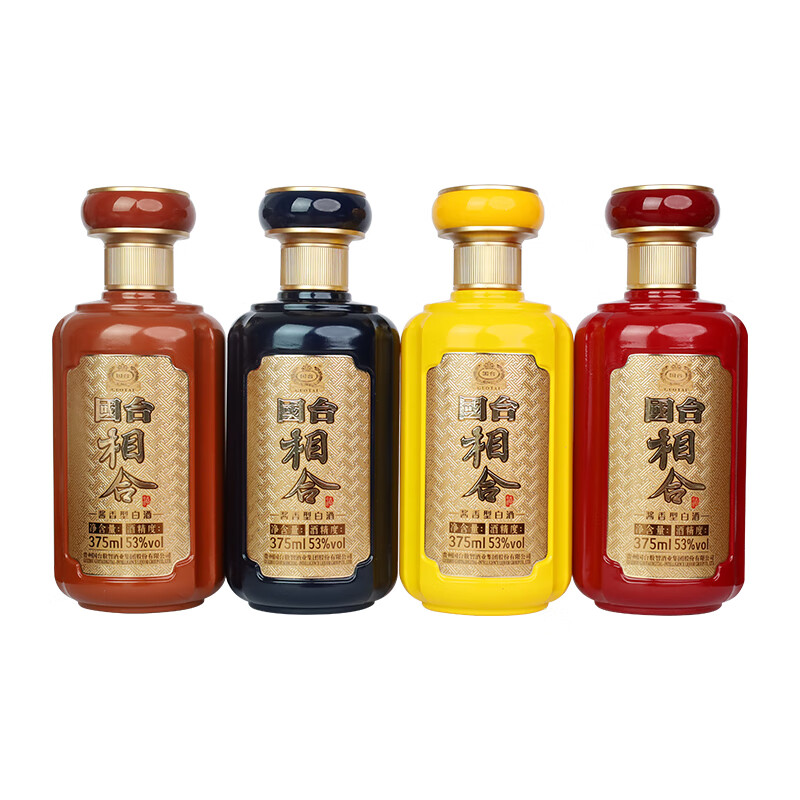 国台福禄寿喜【4瓶礼盒装】 53度酱香型白酒 大师亲签 53度 375mL 4瓶 礼盒含礼品袋