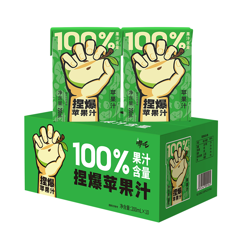 ��߸ ��100%ƻ��֭ 200ml*10�� 0�������� ��ͯάC���� 13.9Ԫ