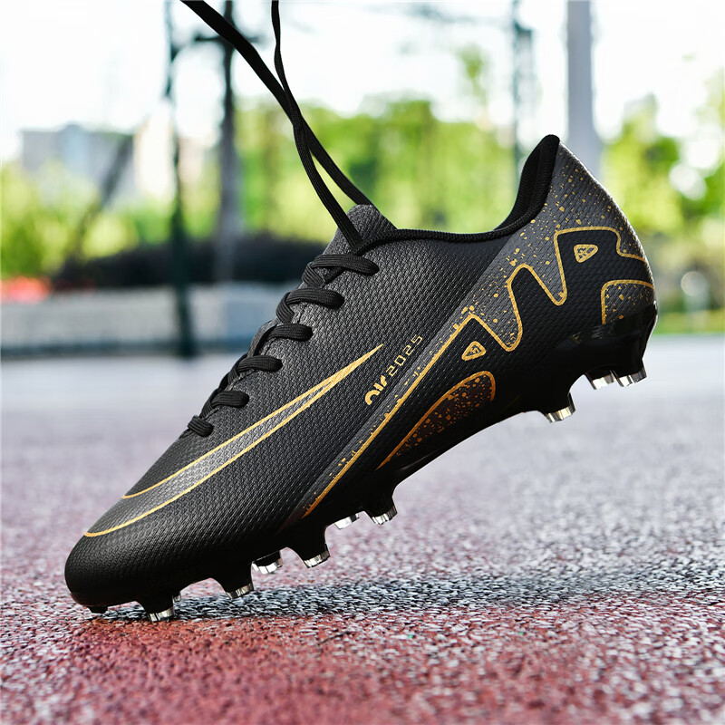 KUNY国潮C罗刺客16新款15足球鞋男女tf碎钉防滑儿童学生ag长钉成人训 低帮黑色长钉 46 京东折扣/优惠券