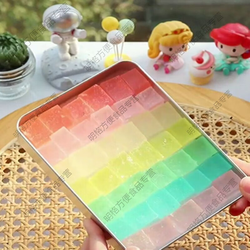 韩国咀嚼抖音樱花琥珀糖手工高颜值抖音铁盒装糖果少女心网红零食 75g