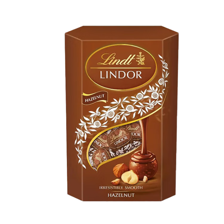 瑞士莲（lindt）意大利原装进口零食lindor榛果软心巧克力200g*3件